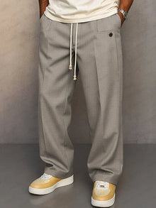 DIDIER - Elegante Hose mit Kordelzug – Hellgrau