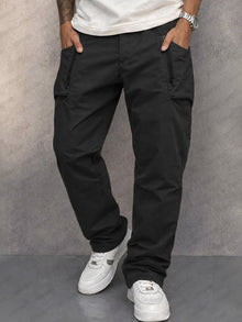 Ricky | Bequeme Baumwoll-Cargohose für Herren – Schwarz
