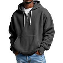 Mackenzie - Langärmeliger Hoodie Mit Waffelstrickmuster – Schwarz