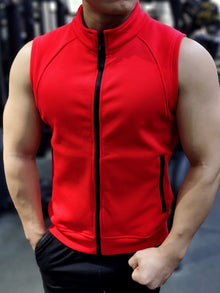 WorkoutFit Fleece-Weste – Rot