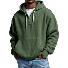 Mackenzie - Langärmeliger Hoodie Mit Waffelstrickmuster – Grün