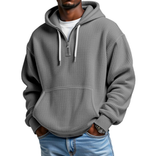 Mackenzie - Langärmeliger Hoodie Mit Waffelstrickmuster – Grau