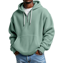Mackenzie - Langärmeliger Hoodie Mit Waffelstrickmuster – Hellgrün