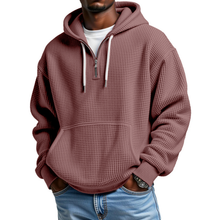 Mackenzie - Langärmeliger Hoodie Mit Waffelstrickmuster – Rot