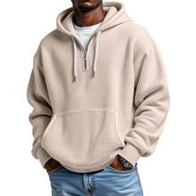 Mackenzie - Langärmeliger Hoodie Mit Waffelstrickmuster – Beige