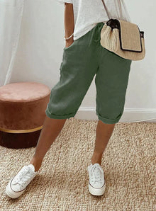 Serrena - elegante Damen-Leinenhose für den Sommer – Grün