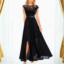 Joanne | Rüschen Maxi Festliches Kleid – Schwarz