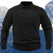 Taktischer Fleece-Pullover für Männer mit Reißverschlusstaschen – Schwarz