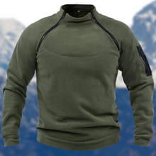 Taktischer Fleece-Pullover für Männer mit Reißverschlusstaschen – Olivgrün