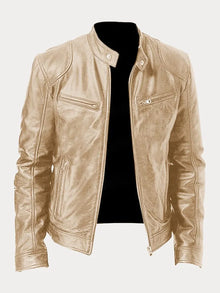 Giovanni™ - Klassische Lederjacke für den Alltag – Gold
