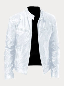 Lunara | Zeitlose Lederjacke – Weiß