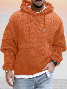 Texturierter, weit geschnittener Kapuzenpullover -  DOMI – Orange