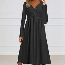 Venala | Graues Einfarbiges Midikleid Mit Seitentaschen – Schwarz