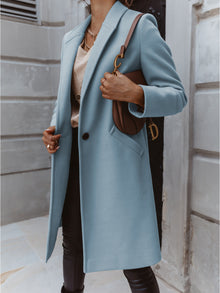 Eleganter Damen Wollmantel | Charmer – Himmelblau