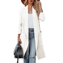 Langer Damen Cardigan mit Taschen – Bequemer und modischer Strickmantel für den Alltag – Weiß