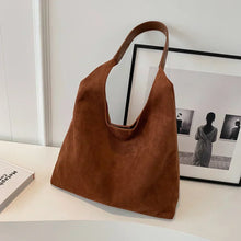 Venice Damen Tote Bag aus Veloursleder – Kastanienbraun