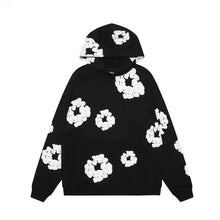 Lässiger Damen Hoodie mit Blumenmuster - Amara – Schwarz