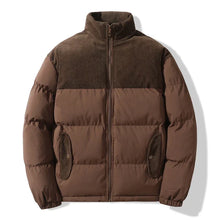 Unisex-Steppjacke mit Korddetails - Aiden – Braun