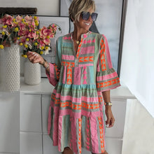 Sienna | Bohemian Geometric Tiered Dress – Mehrfarbig