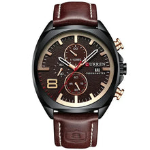 Wasserdichte Militär-Chronographen-Sportuhr – Kastanienbraun