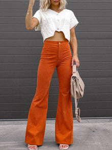 Cord Schlaghosen mit Taschen – Orange