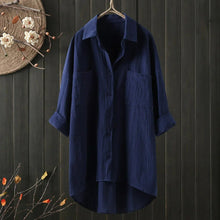 Sabrina | Luxuriöse Oversize Langarmbluse – Blau