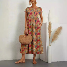 Liriane | Luftiges Kleid mit Blumenmuster – Khaki