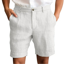 Calen - Schmal geschnittene Leinen-Shorts – Weiß