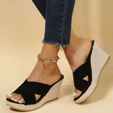Lesiel - Elegante Damen Keilsandalen Bequeme Sommerschuhe – Schwarz