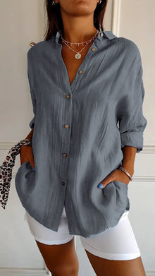 Sarah | Klassisch elegante Bluse – Grau