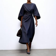 Katarzyna | Maxikleid mit eleganten Kimono-Ärmeln – Meerblau