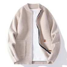 Jorje – Gerippter Strickcardigan Mit Reissverschluss – Beige