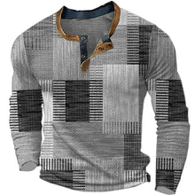 Beecky | Herren Farbenfrohes Langarmshirt – Buntes Langarm Shirt Herren – Grau