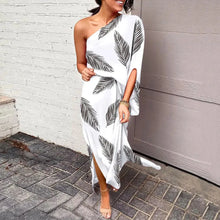Bonnie - Schickes Ein Schulter Kleid Damen – Weiß