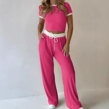 Liz™ Set aus Hochwertigem Rippstrick und Figurbetontem Cropped Top – Rosa