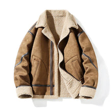 Klaus™ - Vintage Stil Warmes Wildlederjacke – Braun