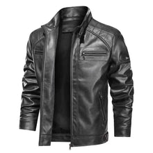 Herren Premium Bikerjacke | Schwarz und Braun – Schwarz