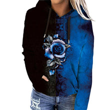 Oversize-Hoodie mit Blumenprint für Damen | Ideal für den Winter – Blau