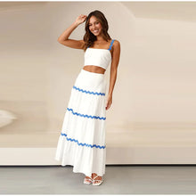 Liesbeth™ - Bohemien Sommerkleid – Weiß + Blau