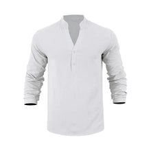 Orvian™ Hemd aus Premium-Leinen mit Minimalistischem Henley-Kragen – Weiß