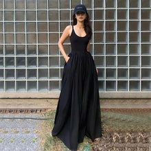 Eva® | Damen-Midikleid mit hoher Taille – Schwarz
