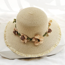 Rana - Damen Sonnenhut mit Blumenmuster – Beige