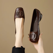 Danique – Ballerinas Mit Eckiger Spitze Und Schnalle – Braun