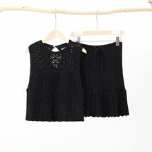 Bohemian Stilvolle Häkel-Zweiteiler für Unbeschwerte Sommerlooks – Schwarz
