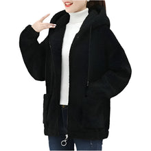 Bequemer Hoodie aus Wolle mit Taschen und weichem Material für Damen | Ideal für den Winter – Schwarz