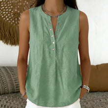 Bluse Nadine™ mit Knopfleiste und Rundhalsausschnitt – Grün