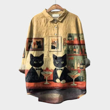 VIVIANA | Oversized-Bluse mit Aquarellkatzen und fröhlichem Komfort für jeden Moment – Kategorie 7