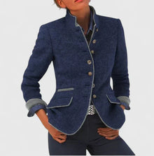 Alina | Damen Formeller Cardigan mit Knopfleiste – Blau