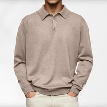 Carl | Langarm-Poloshirt für Herren – Khaki