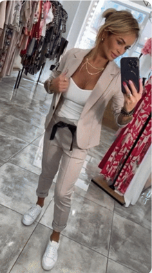 Malou | Elegantes 2-teiliges Set – Khaki